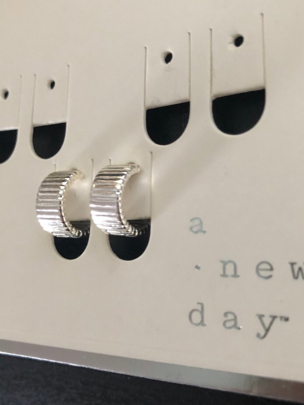 NEW Huggie Hoops Earrings - Silver Plated - A New Day